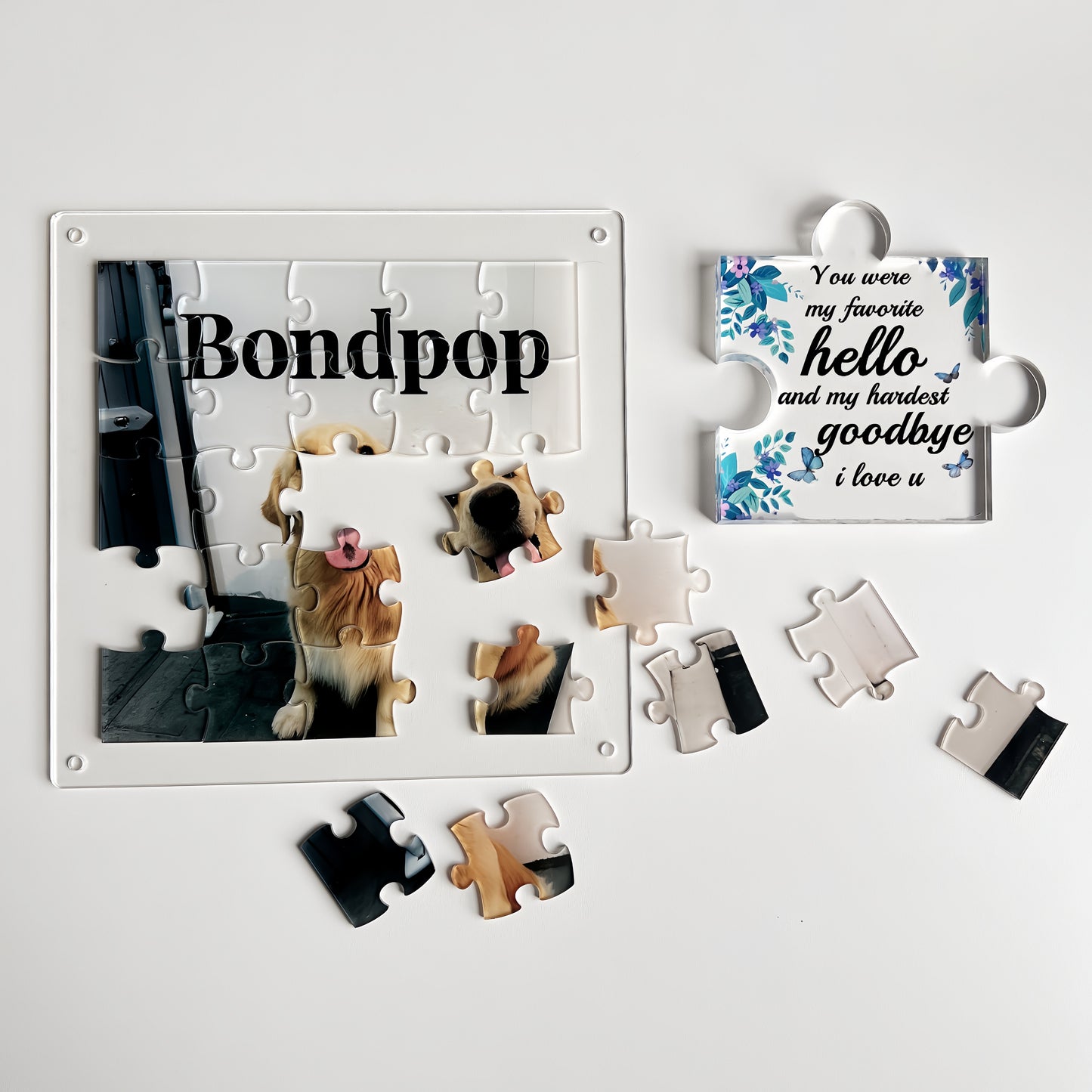 Bondpop private high-end customization - Eternal and memorable love - Transparent acrylic jigsaw puzzle - Optional size.